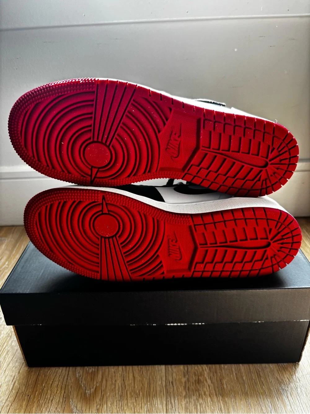 Nike Kids High-Top Sneakers in Black, White & Red